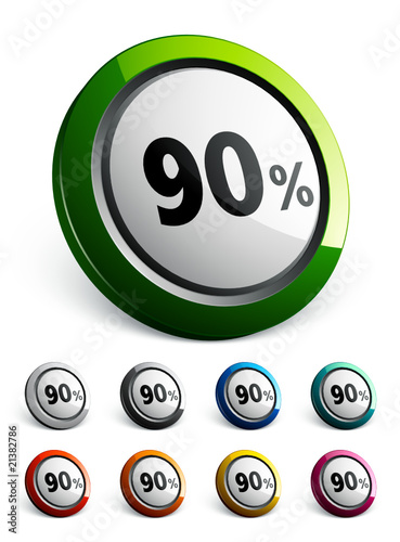 icône bouton internet pourcentage 90 %