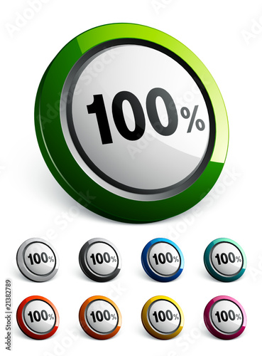 icône bouton internet pourcentage 100 %