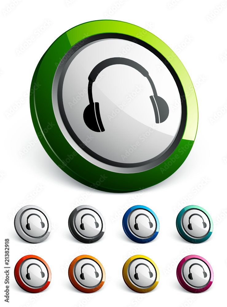 icône bouton internet casque audio icône bouton internet casque audio