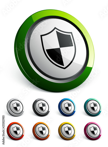 icône bouton internet bouclier