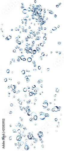 Ascending water bubbles
