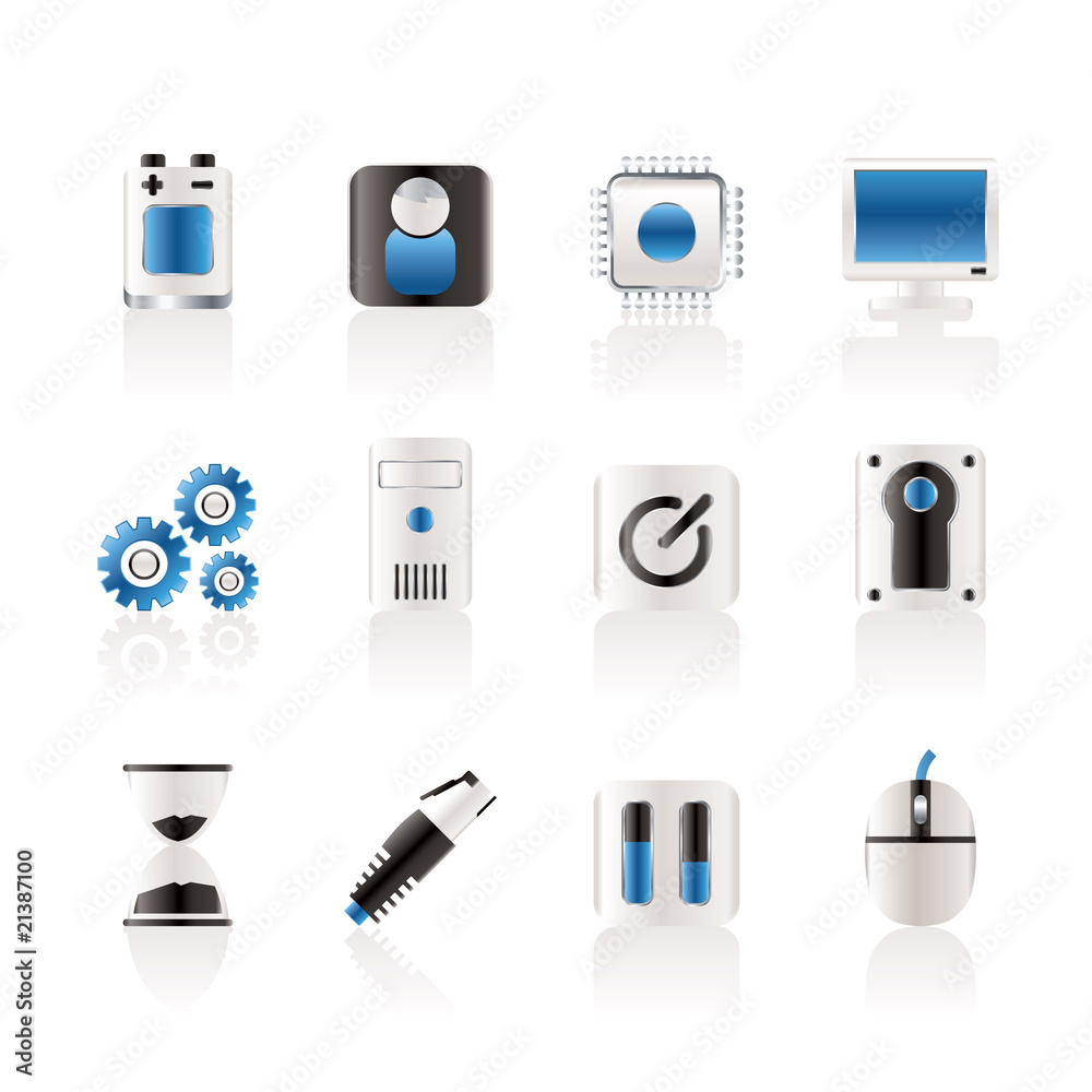 Computer and mobile phone elements icon Computer and mobile phone elements icon