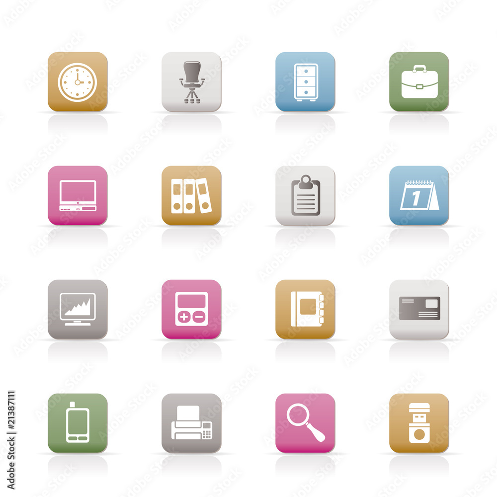 Business and office icons - vector icon set Business and office icons - vector icon set