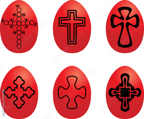 Easter eggs with crosses