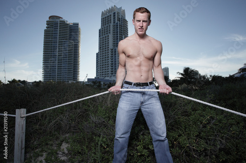 Man posing with a rope