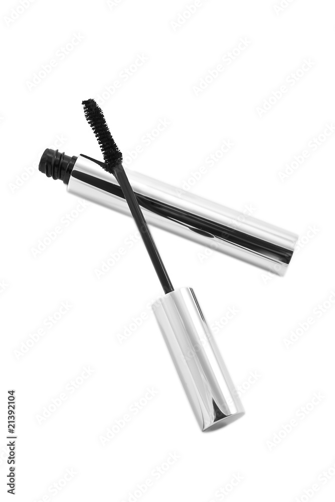 Tube with black mascara and brash