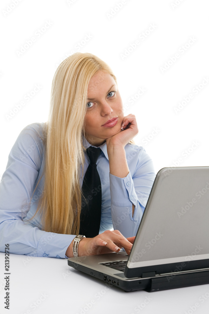Confident businesswomen with laptop Confident businesswomen with laptop