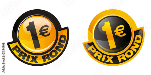 prix rond / promo / Aktion/ Discount 1 euro black & gold