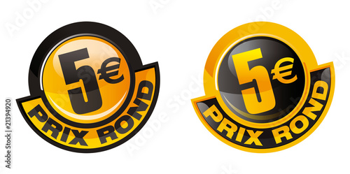 prix rond / promo / Aktion/ Discount 5 euros black & gold