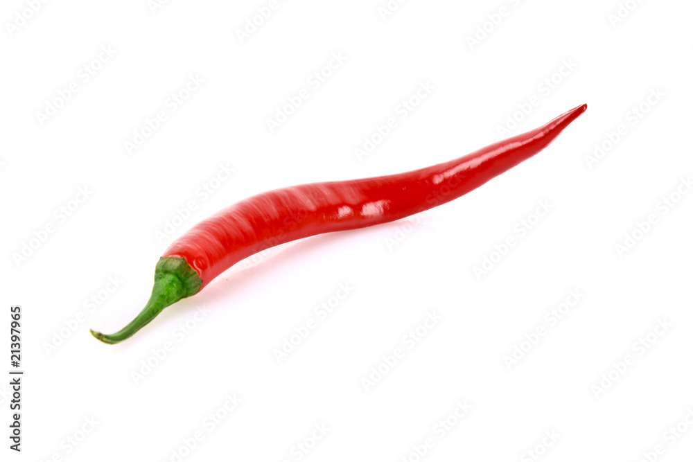 Red chilly pepper isolated on white