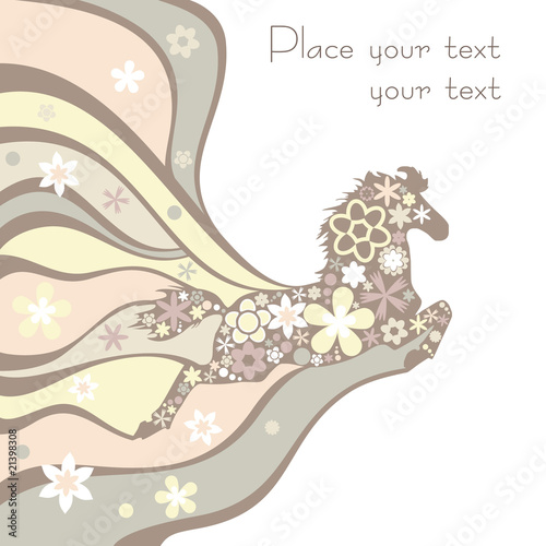 background with floral horse