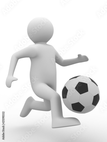 soccer player with ball on ...