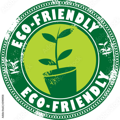 Grunge green Eco Friendly stamp, vector illustration