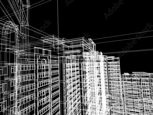 Abstract architectural 3D construction.