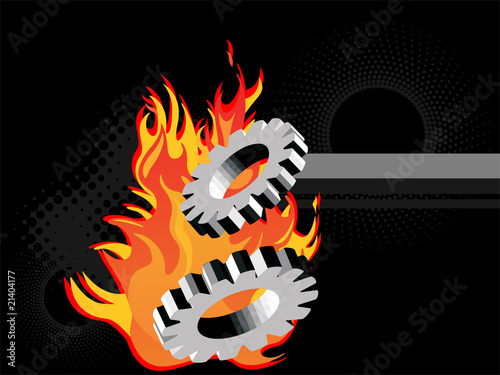Zahnräder und Feuer
