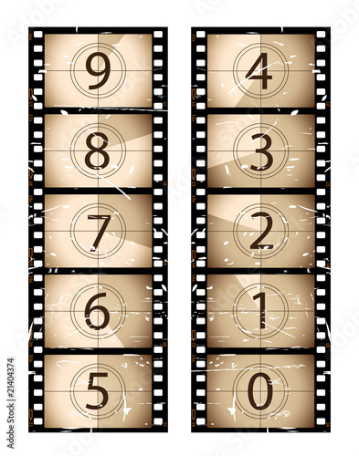 Old vector film countdown
