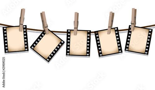 Film strips hanging out to dry