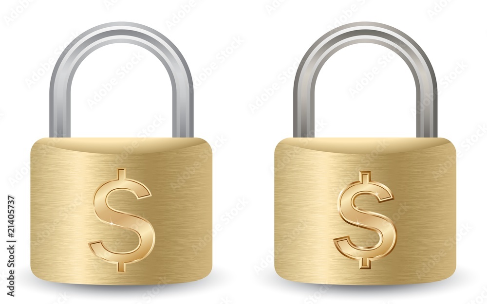 Safety Of Deposits Concept. A Padlock with dollar sign. Safety Of Deposits Concept. A Padlock with dollar sign.