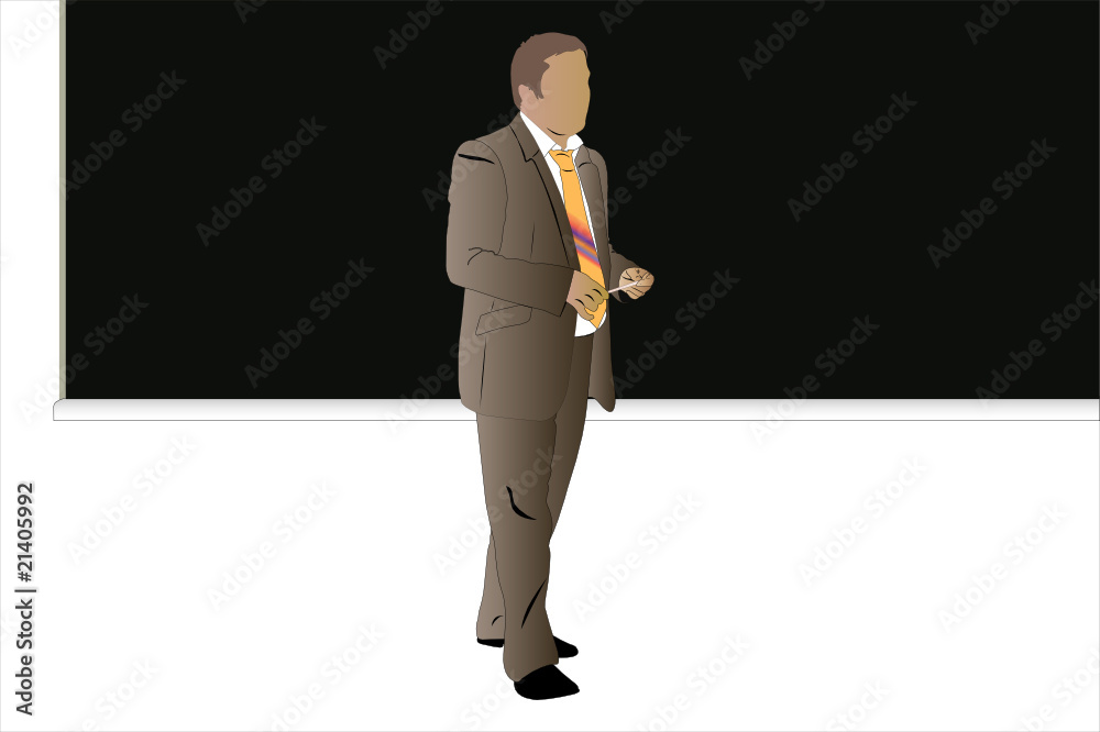 Vector illustration of men stands near the blackboard Vector illustration of men stands near the blackboard