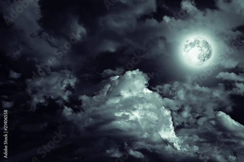 magic moon over the clouds photo