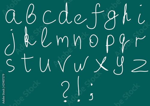 Vector illustration of sketch alphabet on blackboard