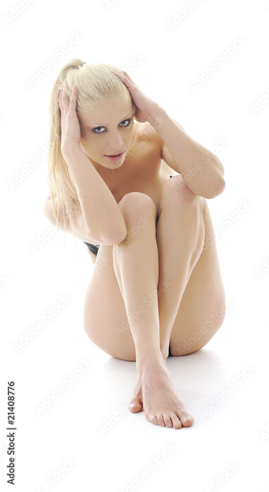 Obraz premium attractive blonde isolated on white