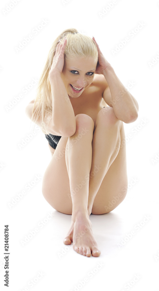 Obraz premium attractive blonde isolated on white