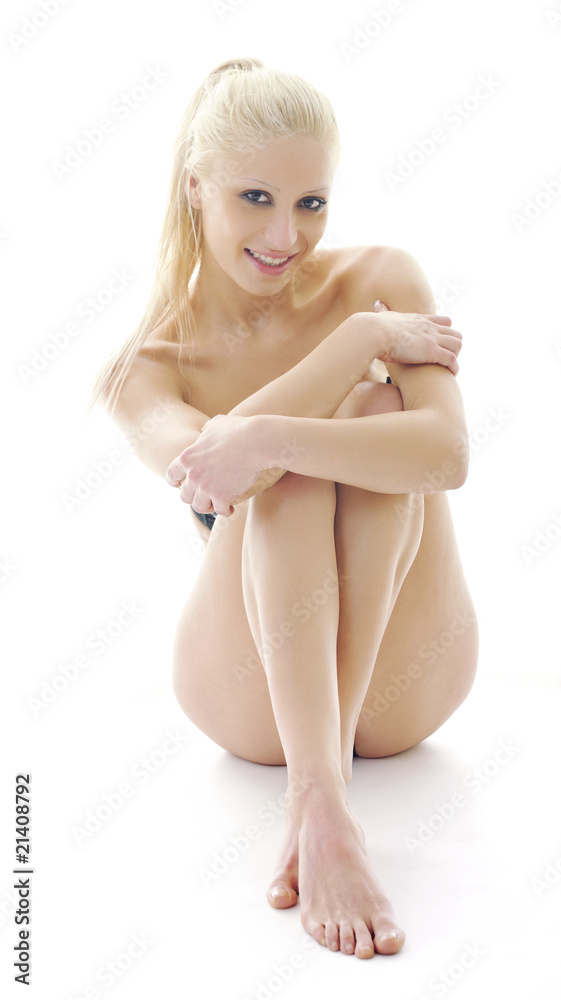 attractive blonde isolated on white
