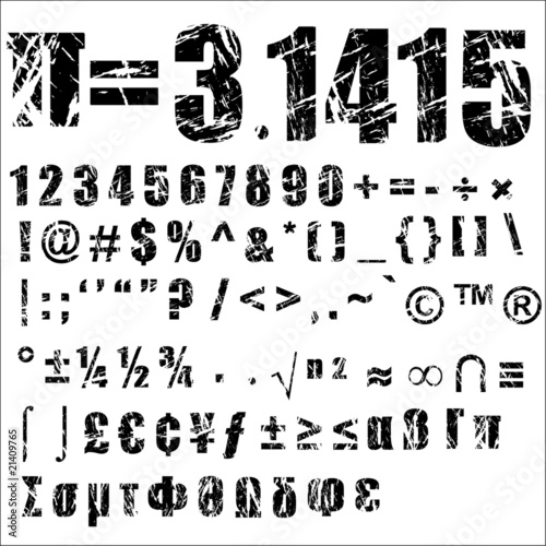 grunge number and symbol - 2