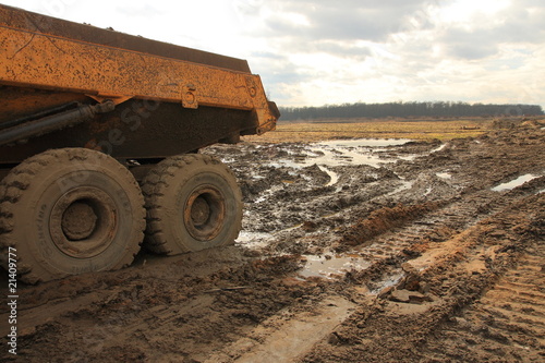 muddy construction site