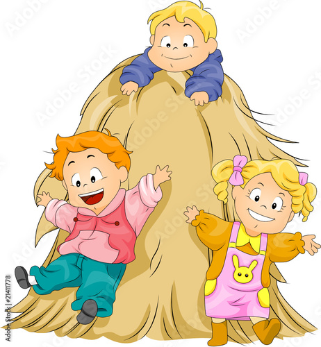 Children playing in the Haystack