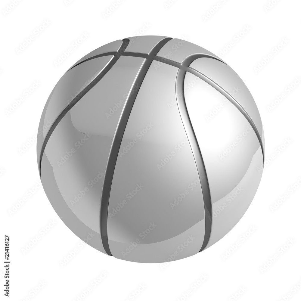 Silver shiny basketball with reflection Stock-Illustration | Adobe Stock