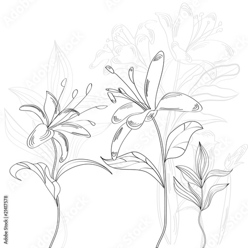 Sketch with flowers