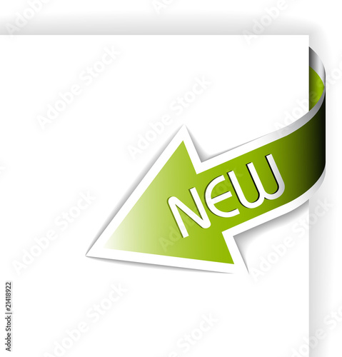 New green corner ribbon