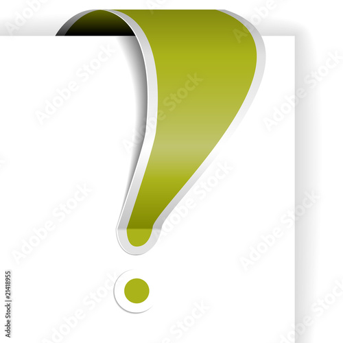 Green exclamation mark with white border