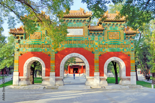 China, Beijing ancient Imperial college door.