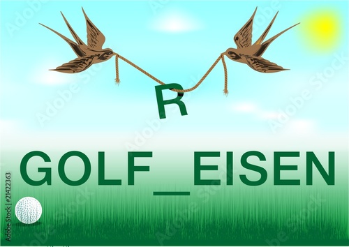 Golfreisen Golfeisen Wortspiel mit Hintergrund