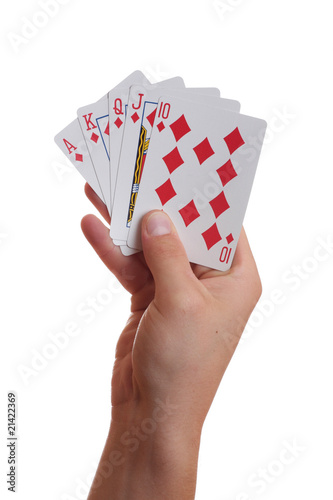 Принти на полотні A hand holding a royal flush