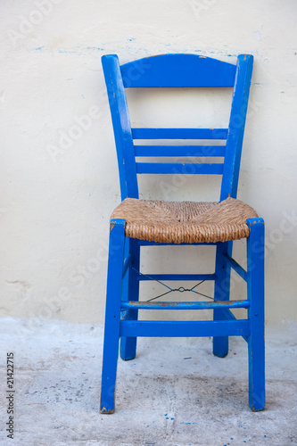 Typical blue Greek chair