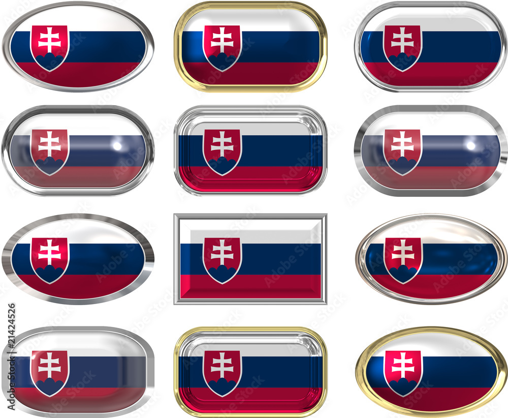 12 buttons of the Flag of Slovakia 12 buttons of the Flag of Slovakia