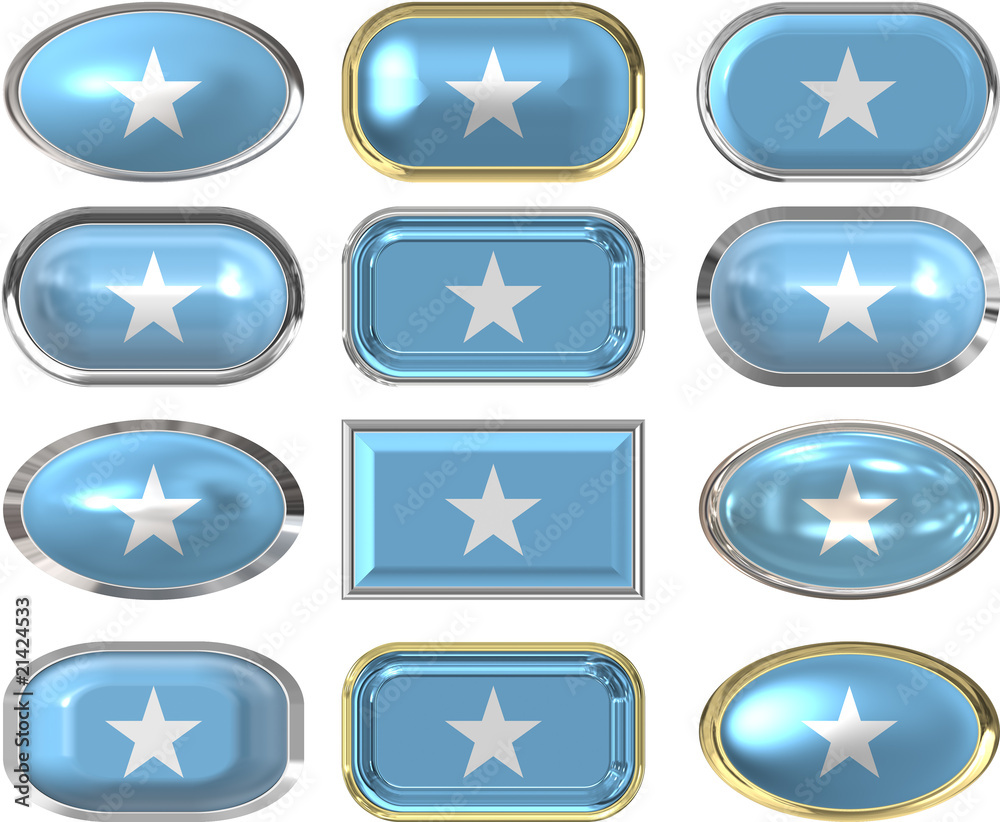 12 buttons of the Flag of Somalia 12 buttons of the Flag of Somalia