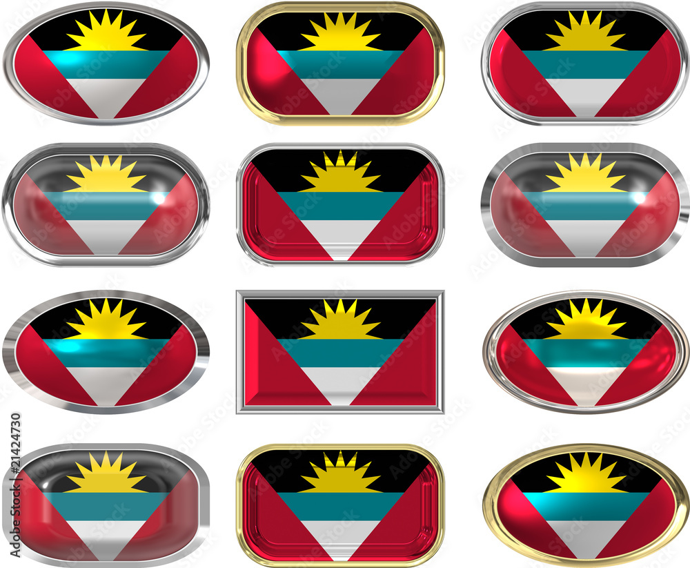 twelve buttons of the Flag of antigua barbuda twelve buttons of the Flag of antigua barbuda
