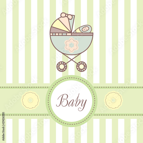 baby card with cradle