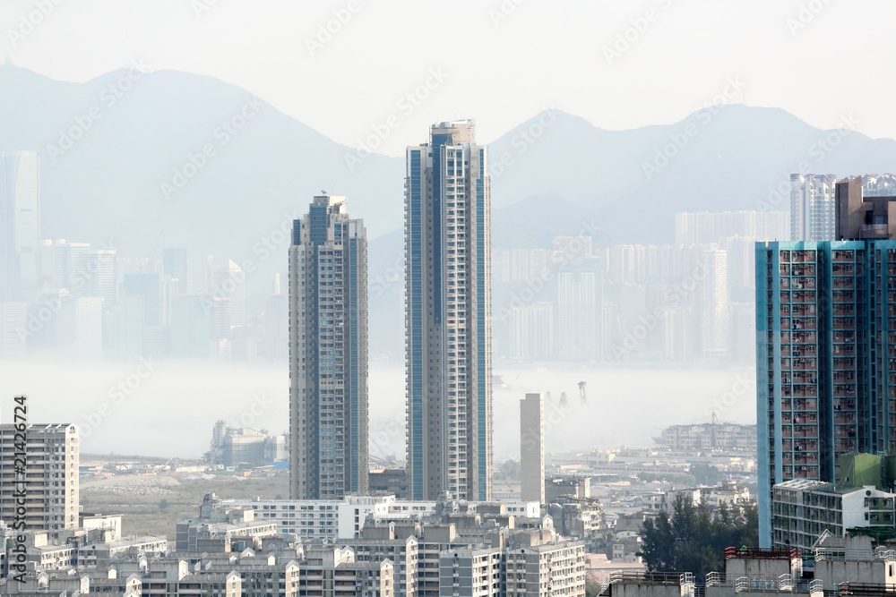 Fototapeta premium Hong Kong in mist