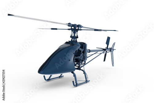 Rendered 3D toy helicopter painted blue