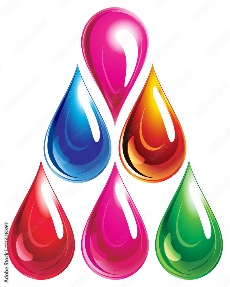 Set of Drops of nail polish Set of Drops of nail polish