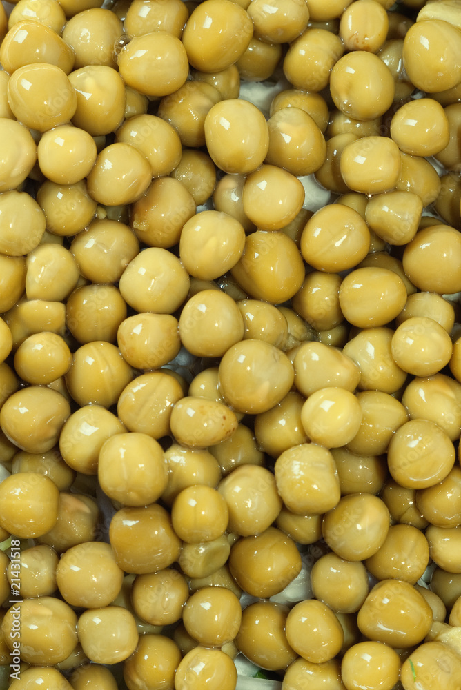 Closeup of fresh canned peas with selective focus Closeup of fresh canned peas with selective focus
