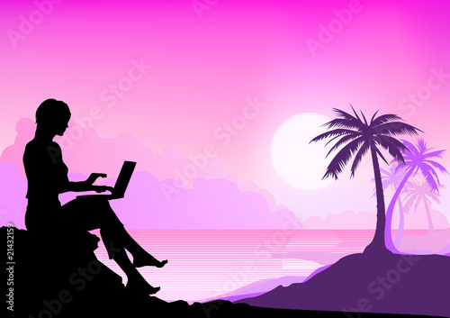 Working Beach Girl
