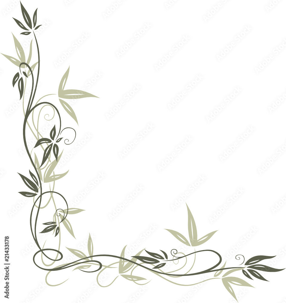 Ranke, floral, Laub, Blätter, oliv