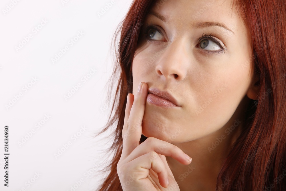 young beautiful woman (thoughtful) young beautiful woman (thoughtful)